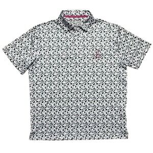 Barstool Sports Polo Shirt Men's Medium Umbrella All Over Print Tour Golf UPF